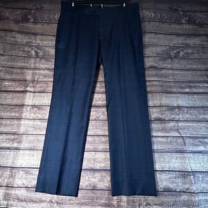 Ballin Mens Navy Blue Glen Plaid Super 110s Wool Dress Pants Size 38x32 Canada